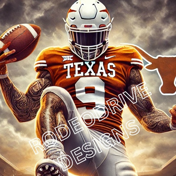 TEXAS LONGHORNS FOOTBALL MASCOT 11X17 POSTER TEXAS STAMPEDE BAD ASS - Picture 2 of 2